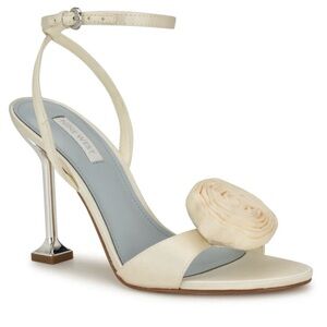 Cream / white heels with rose